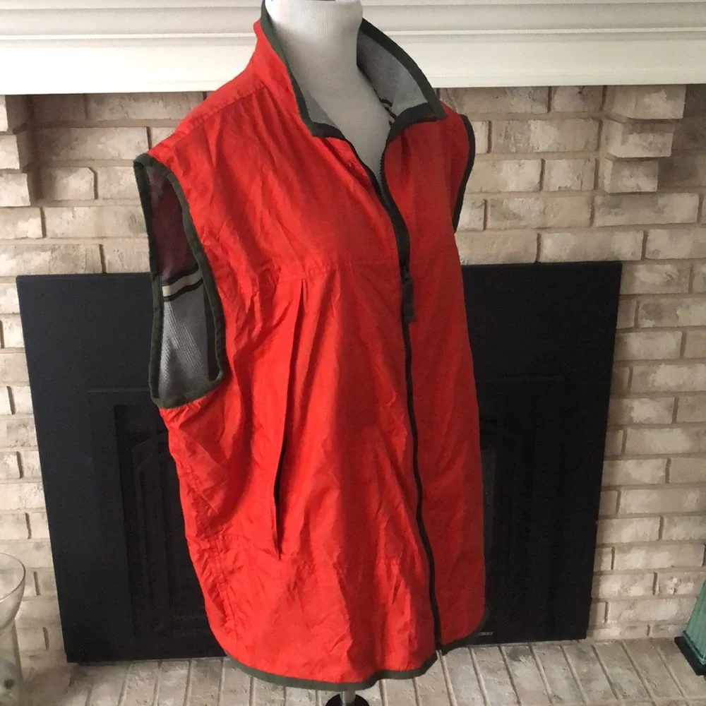 Men’s Gap Orange & Green Multi Zipper Utility Vest size XL